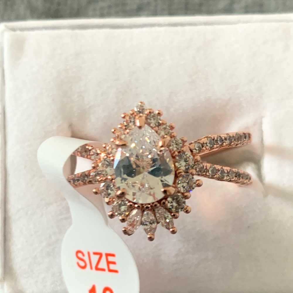 Bomb Party Diamond Cubic Zirconia on rose gold plating